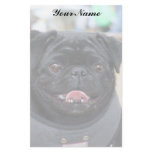 Black Pug Stationary Personalized Stationery