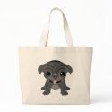 Black Pug Tote Bag