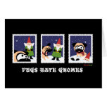 Black "Pugs Hate Gnomes" Holiday Card