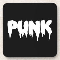 Black "Punk" Drip Font Cork Coaster cork coasters