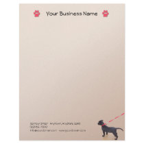 Black Puppy Prints on the Beach Personalized Letterhead