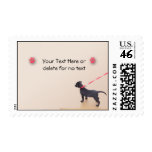 Black Puppy Prints on the Beach Stamp