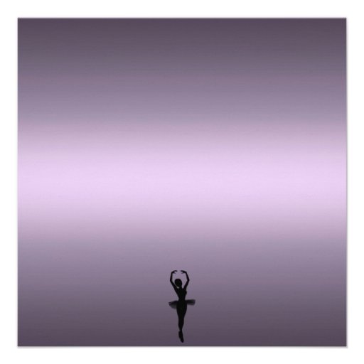 Black & Purple Ballerina Birthday Invitation
