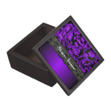 Black & purple damask premium gift boxes