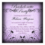 Black & Purple Floral Chic Bachelorette Invite