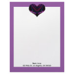 black purple heart letterhead