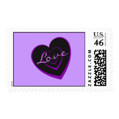 Black & Purple Hearts with Love stamp