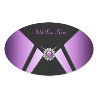 Black Purple Jewel Elegant Envelope Seal sticker