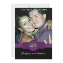 Black Purple Wedding Invitations with Photo
