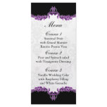 black purple wedding menu custom rack cards