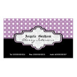 Black purple white polka dot interiors business card template