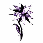 Black Purple & White Swirly Flower by Naomi Acrylic Cut Outs
