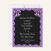 Black PurplePolka Dot Invitation