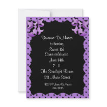 Black PurplePolka Dot Invitation by StarStock Black PurplePolka Dot Invitation