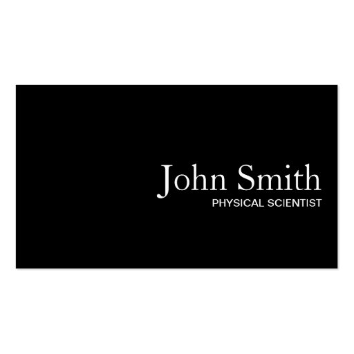 Black QR Code Physical Scientist Business Card (front side)
