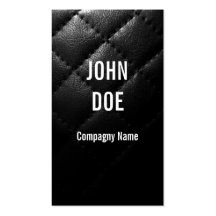Black Quilted leather Business Card Template