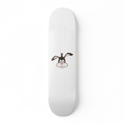 Black Rabbit head Skateboard by FormulaDesigns