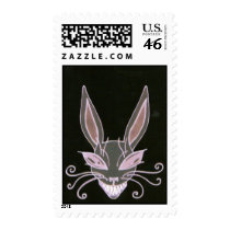 black rabbit postage by WideEyeWinkStudios black rabbit postage