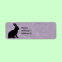 Black Rabbit Silhouette Marbled Purple labels