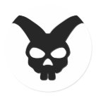 round_sticker - black rabbit skull round_sticker - black rabbit skull