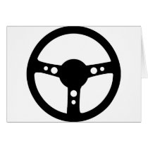black racing steering wheel icon cards
