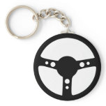 black racing steering wheel icon keychains