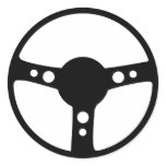 black racing steering wheel icon sticker