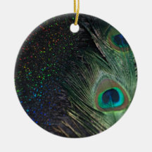 Black Rainbow Peacock Ornament
