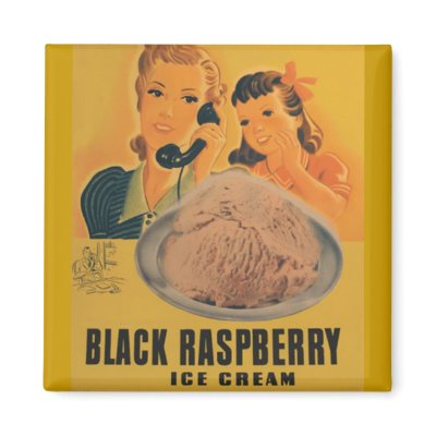 black rasberry ice cream ad magnet by amazingvintage