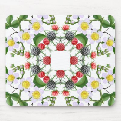 Black Raspberry Geometric Mousepad by twopurringcats