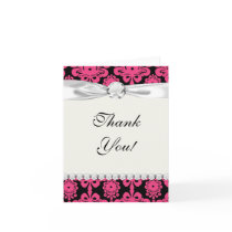black raspberry red pink mod damask greeting card