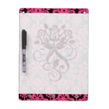 black raspberry red pink mod damask Dry-Erase board