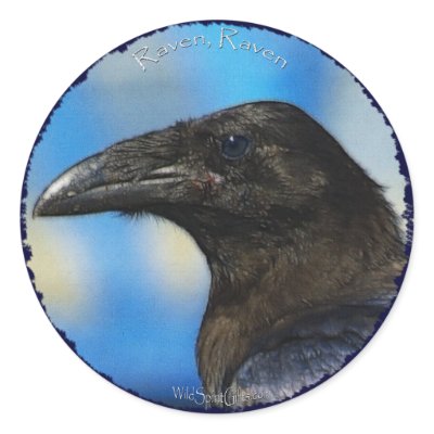 BLACK RAVEN Collection Round Stickers by RavenSpiritPrints