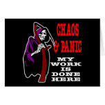 Black Reaper Chaos Panic Greeting Cards