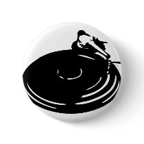 black record turntable buttons by Tomaniac black record turntable buttons