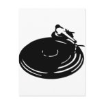 black record turntable post card