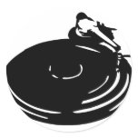 black record turntable round sticker