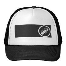 black rectangle logo trucker hats