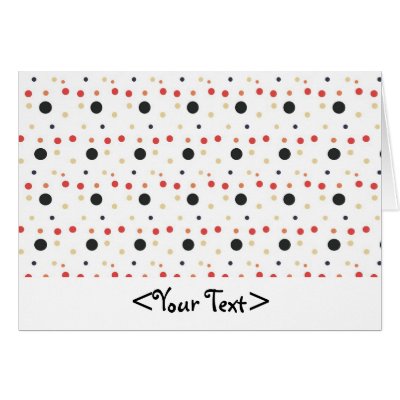 Black Red and Beige Polka Dots Greeting Cards by fantasian_angel