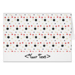 Black Red and Beige Polka Dots Greeting Cards