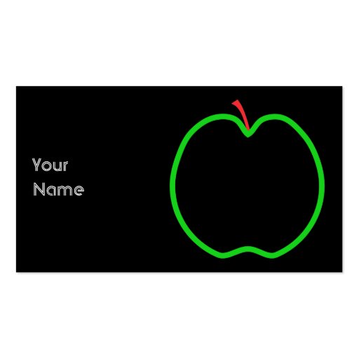 Black, Red and Green Apple Design. Business Card Templates (front side)