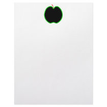Black, Red and Green Apple Design. Personalized Letterhead