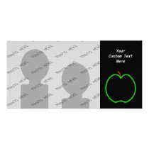 Black, Red and Green Apple Design. Photo Cards