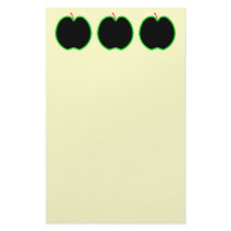 Black, Red and Green Apple Design. Personalized Stationery