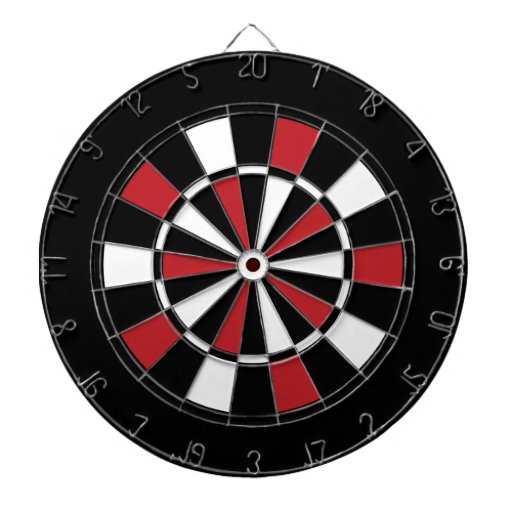 Black Red and White Dart Board Zazzle