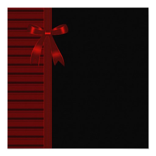 Black Red Bow Womans 30th Birthday Party Personalized Invitations