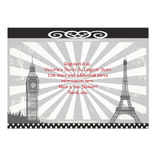 Black & Red Bridal Shower Invitations