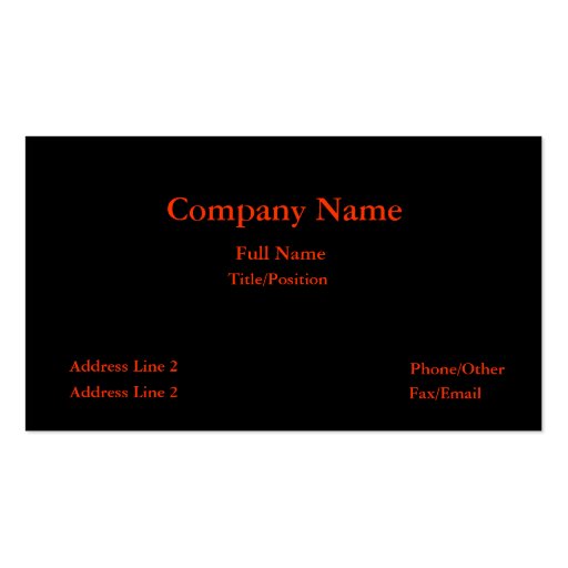 Black & red business card-plain (front side)
