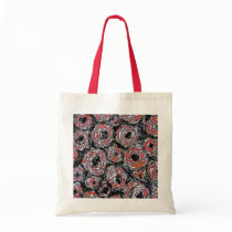 Black Red Circles Pop Art Budget Bag by INTHEPRESENT Black Red Circles Pop Art Budget Bag