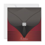 Black Red Contemporary Party Custom Invitation